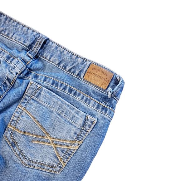 COPY - COPY - AEROPOSTALE LIGHTWASH CHELSEA SKINNY BOOTCUT JEANS SIZE 5/6 LONG - Picture 3 of 5